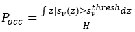 Proportion occupied equation