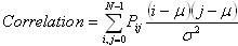 GLCM Correlation equation