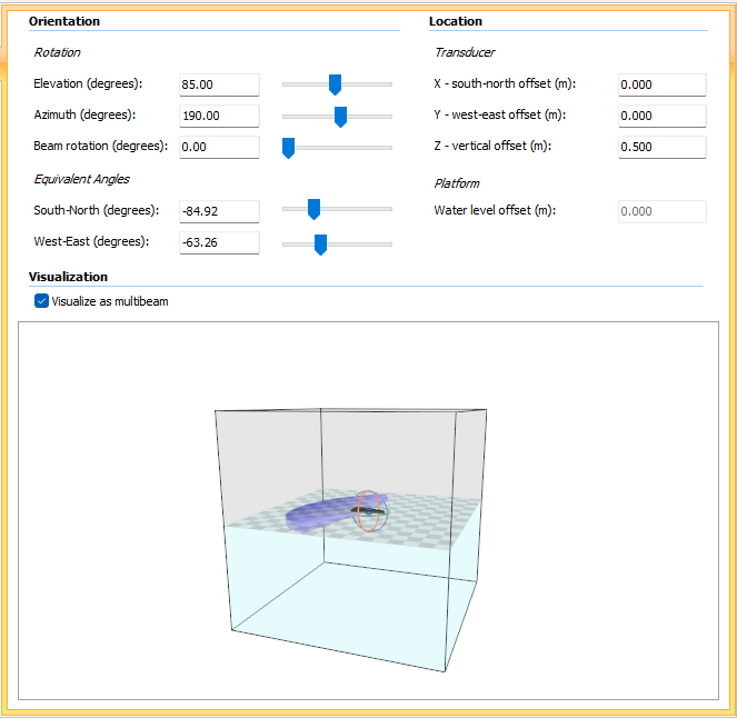 Fixed platform transducer location